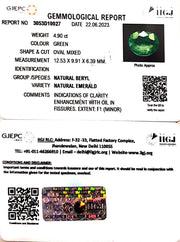 4.90/CT Natural Panna Stone with Govt. Lab Certificate (56610)